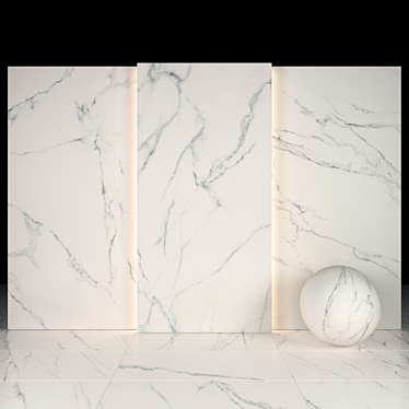Elegant Statuario White Marble 3D model image 1 