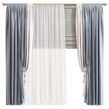 Elegance Unveiled: Curtain 819 3D model image 1 
