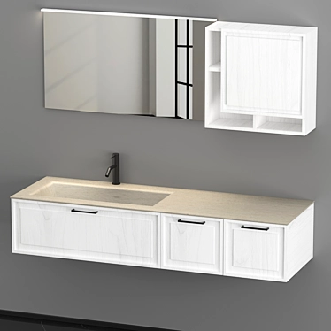 Dynamic Horizontal Bathroom Composition 3D model image 1 