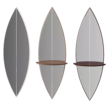 Surf Mirror: Stylish Surfboard Inspired Wall Mirror 3D model image 1 