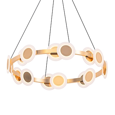 Chic Brass & Acrylic Pendant 3D model image 1 