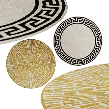 Handcrafted Round Carpets from Jonathan Adler 3D model image 1 