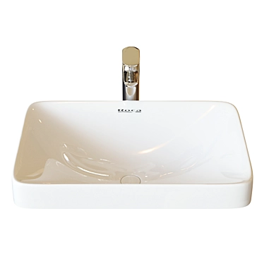 Roca Inspira Square Washbasin: Sleek Surface-Mounted Design 3D model image 1 