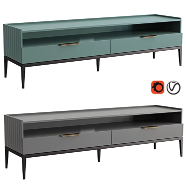 Modern TV Cabinet Metropolitan: Stylish and Spacious 3D model image 1 