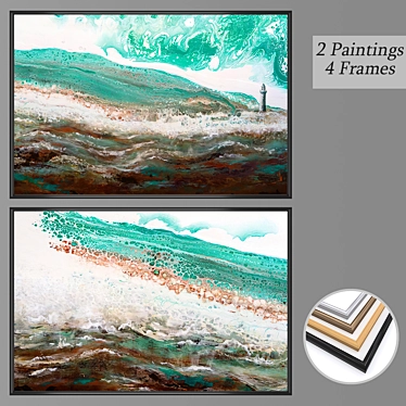 Abstract Wall Art Set 3D model image 1 