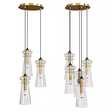 Licio Modern Multi-Light Pendant 3D model image 1 