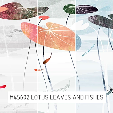 Title: Lotus Leaves & Fishes Eco Wallpaper 3D model image 1 