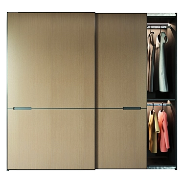 Sleek Modern Wardrobe: 258cm Height, 278cm Width 3D model image 1 