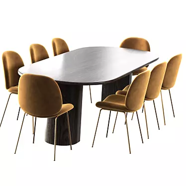Elegant Dining Set 2015 3D model image 1 