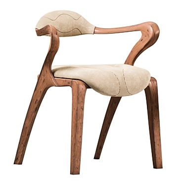 Elegant Velvety Leather Legnor Chair 3D model image 1 