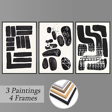 Elegant Wall Art Set 3D model image 1 