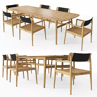 Gloster CLIPPER & ARCHI: Stylish Dining Set 3D model image 1 