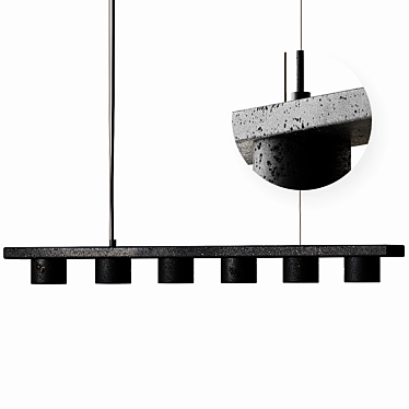 Sleek Lava Stone Pendant Light 3D model image 1 