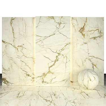 Calacatta Old Stain Marble: Elegant & Versatile Tiles 3D model image 1 
