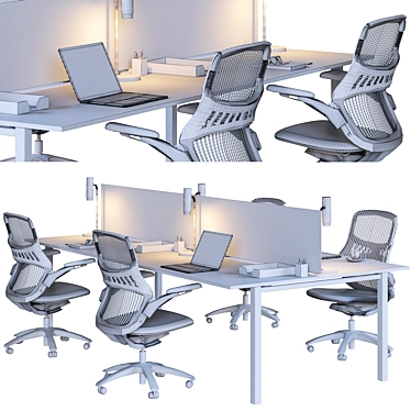 Optimized Office Set 3D model image 1 