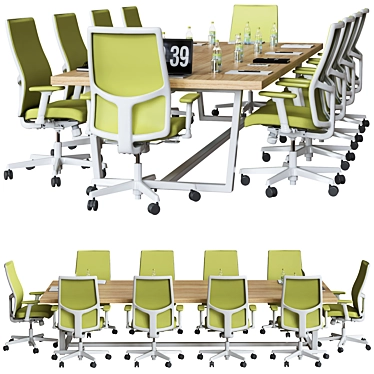 Optimized High Detail Conference Table 3D model image 1 