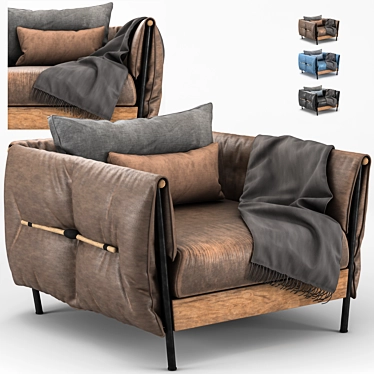 Elegant Leather Armchair 3D model image 1 