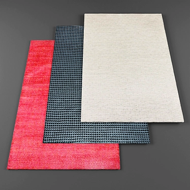 Modern 3-Piece High-Resolution Rug Set 3D model image 1 