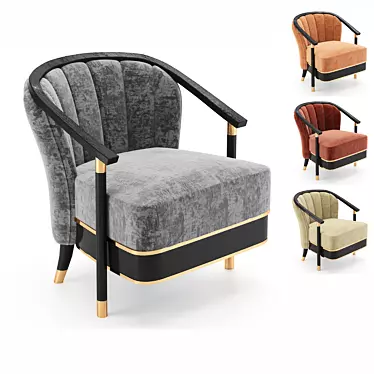 Elegant Serena Armchair: 3D Model with Multiple File Formats 3D model image 1 