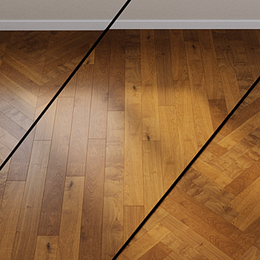 HARO PARQUET 4000 Amber Oak: Elegant 1-Strip Plank 3D model image 1 