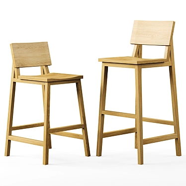 Modern Ethnicraft Bar Stools 3D model image 1 