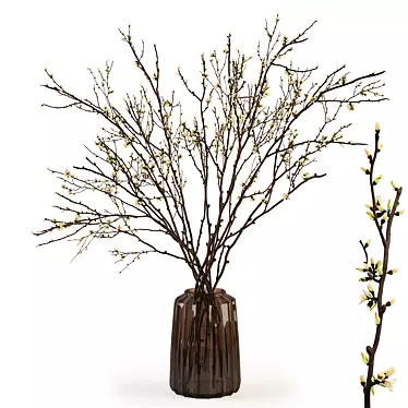 Elegant Twig Arrangement in Vase 3D model image 1 
