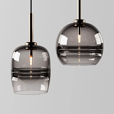 Elegant Glass Pendant Lights 3D model image 1 