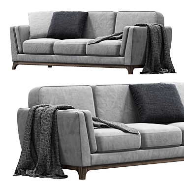 Ceni Volcanic Gray Sofa: Modern Comfort for Your Home 3D model image 1 