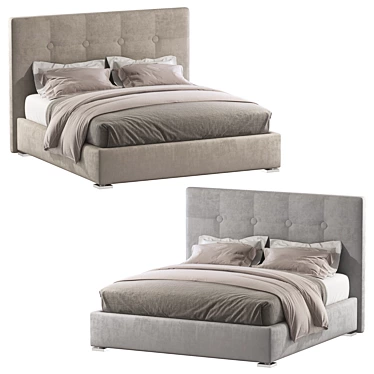 Elegant High-Fashion Bed 3D model image 1 