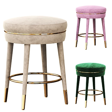 Parisian Counter Stool: Classic Elegance for Elevated Comfort 3D model image 1 