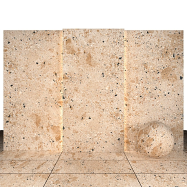 Beige Glossy Stone Slabs & Tiles 3D model image 1 