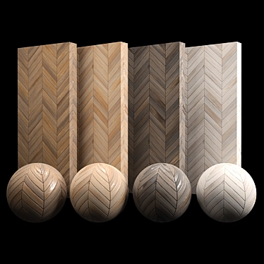Maple Wood Chevron Tile: High-Quality PBR Texture 3D model image 1 