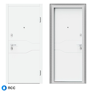 Sleek Hi-Tech Entrance Door - HT-131 3D model image 1 