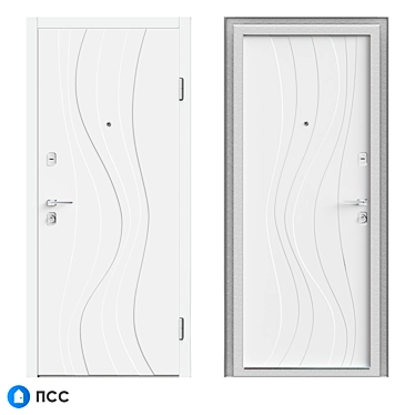 Hi-Tech Entrance Door: HT-133 Aluminium Design 3D model image 1 