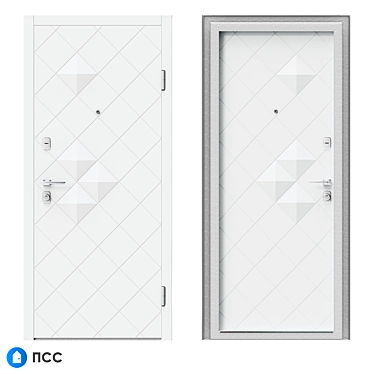 HT-135 Entrance Door: Modern Style, HI-TECH Collection 3D model image 1 