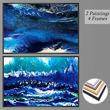 Modern Wall Art Set with Multiple Frame Options 3D model image 1 