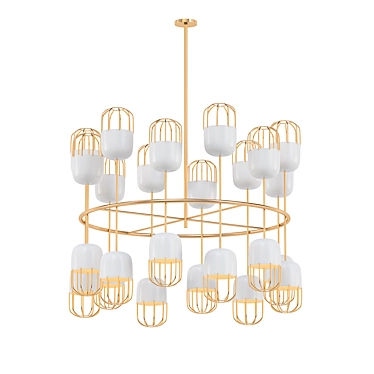 Elegant Capsule Chandelier 3D model image 1 