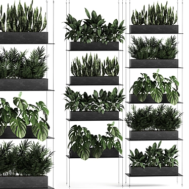Vertical Greenery: Exotic Plants, Stylish Shelving 3D model image 1 