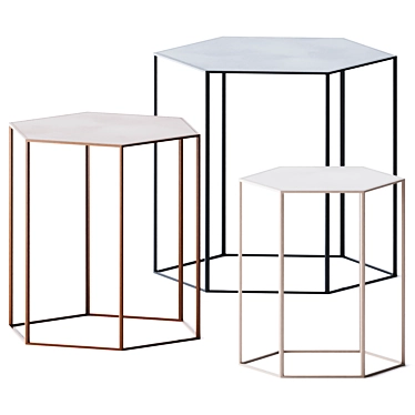 Hexagon Side Tables by Desalto 3D model image 1 