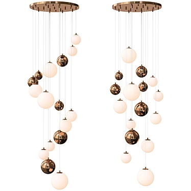 Rylee Opal & Copper Globe Cluster Pendant 3D model image 1 