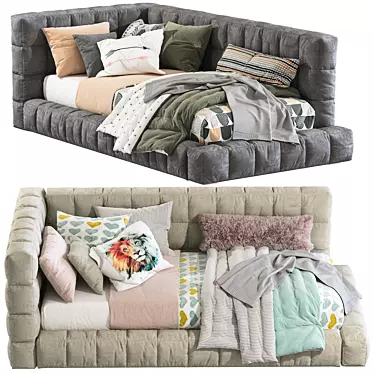 Corner Lounge Upholstered Bed: Baldwin Collection 3D model image 1 