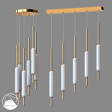 Cane Pendant Lights in Various Sizes 3D model image 1 