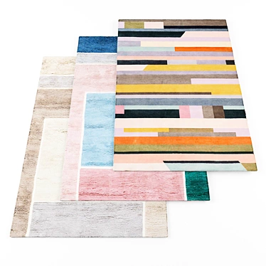 Contemporary Rug Set: High Res, 3 Pieces 3D model image 1 