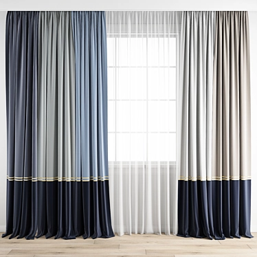 Polygonal Curtain Model 3D model image 1 