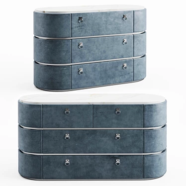 Elegant Romeo Leather Chest of Drawers 3D model image 1 