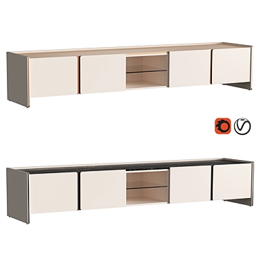 Havasu TV Stand - Modern Style, Praddy Collection 3D model image 1 