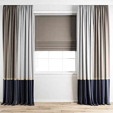 Elegant Polygonal Curtain Model 3D model image 1 