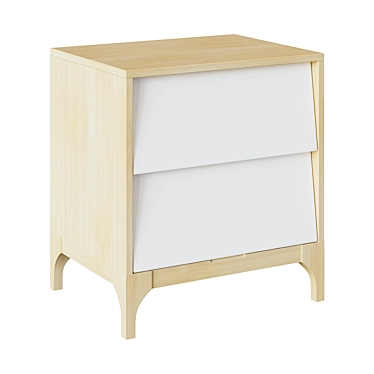 Fuzzy Mango Bedside Table - Natural White 3D model image 1 