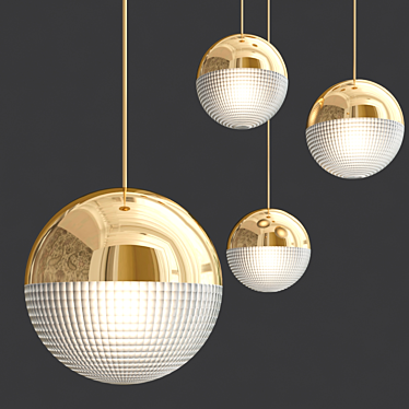 Elegant Lens Flair Pendant Light 3D model image 1 