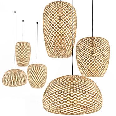 Bamboo Rattan Lantern: Exquisite Lighting for Any Setting 3D model image 1 